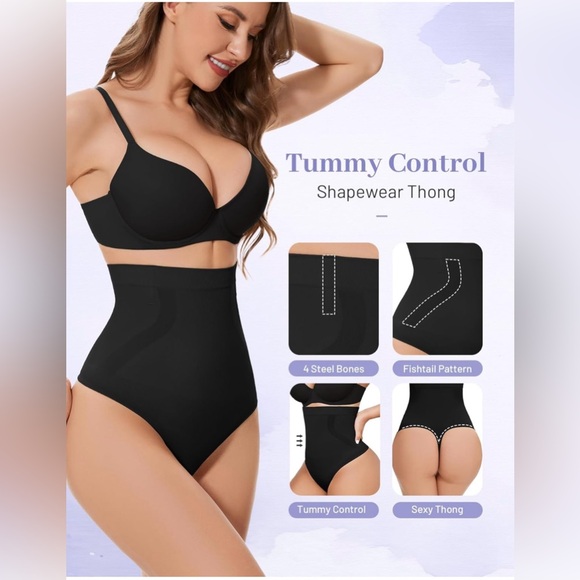 Tummy Control High Waist Body Shaper Briefs Seamless Thong Shapewear for Women - Picture 3 of 7